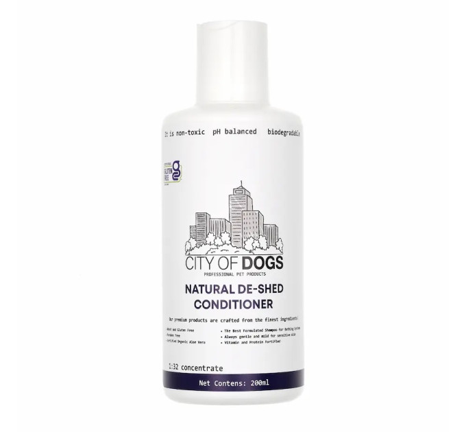 Кондиціонер для експрес-линьки City of Dogs Natural De-Shed, 200 мл