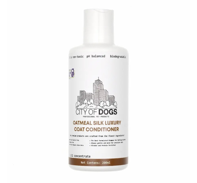 Кондиціонер "Вівсяний шовк" City of Dogs Oatmeal Silk, 200 мл