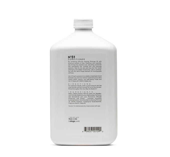 Кондиціонер Isle Of Dogs важкої дії з маслом вечірньої примули №51 для всіх типів шерсті собак 1літр