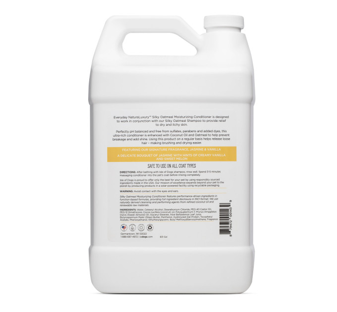 Кондиціонер Isle Of Dogs для м'якої шовковистої шерсті собак SILKY OATMEAL 3,78 л галон