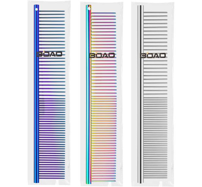 Гребінець BOAO для шерсті собак, металевий, 19 см х 3,3 см