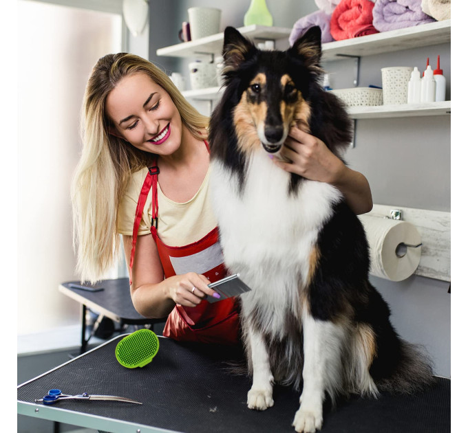 Гребінець Lilpep для шерсті собак Великий, металевий різнозубий, 3 см