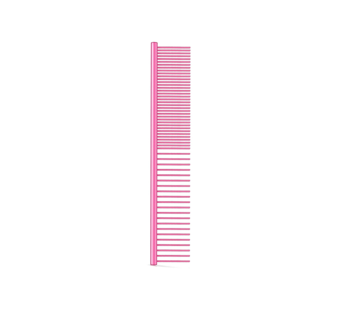 Гребінець BOAO для шерсті собак, металевий, рожевий, 19 см х 3,3 см