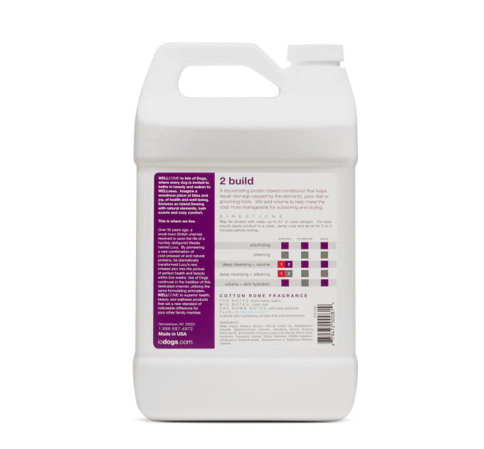Кондиціонер Isle of Dogs 2 Build для об'ємної шерсті собак із лінії Salon 3.78 л галон