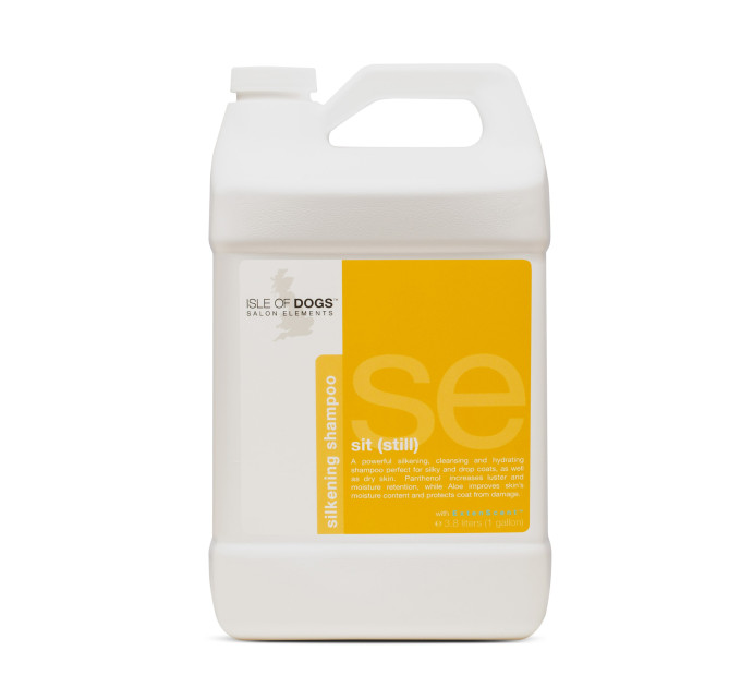 Професійний шампунь Isle of Dogs для шовковистої та м'якої шерсті собак Sit still 3,78л галон