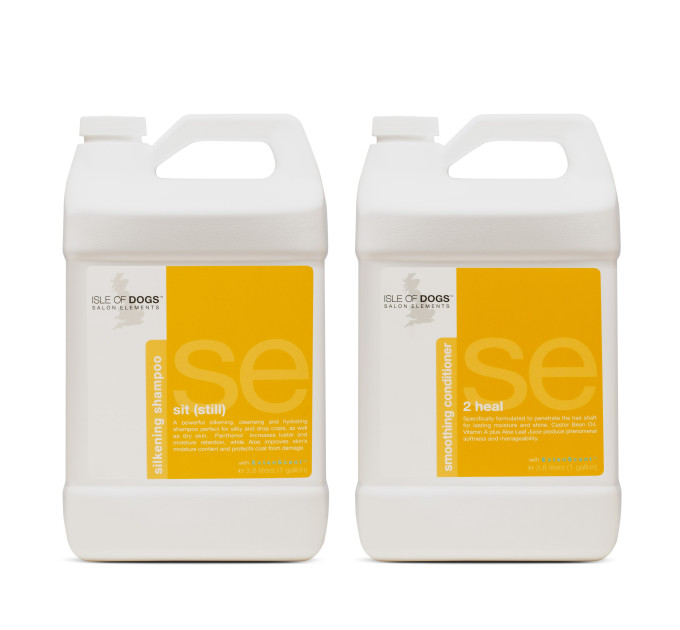Професійний шампунь Isle of Dogs для шовковистої та м'якої шерсті собак Sit still 3,78л галон
